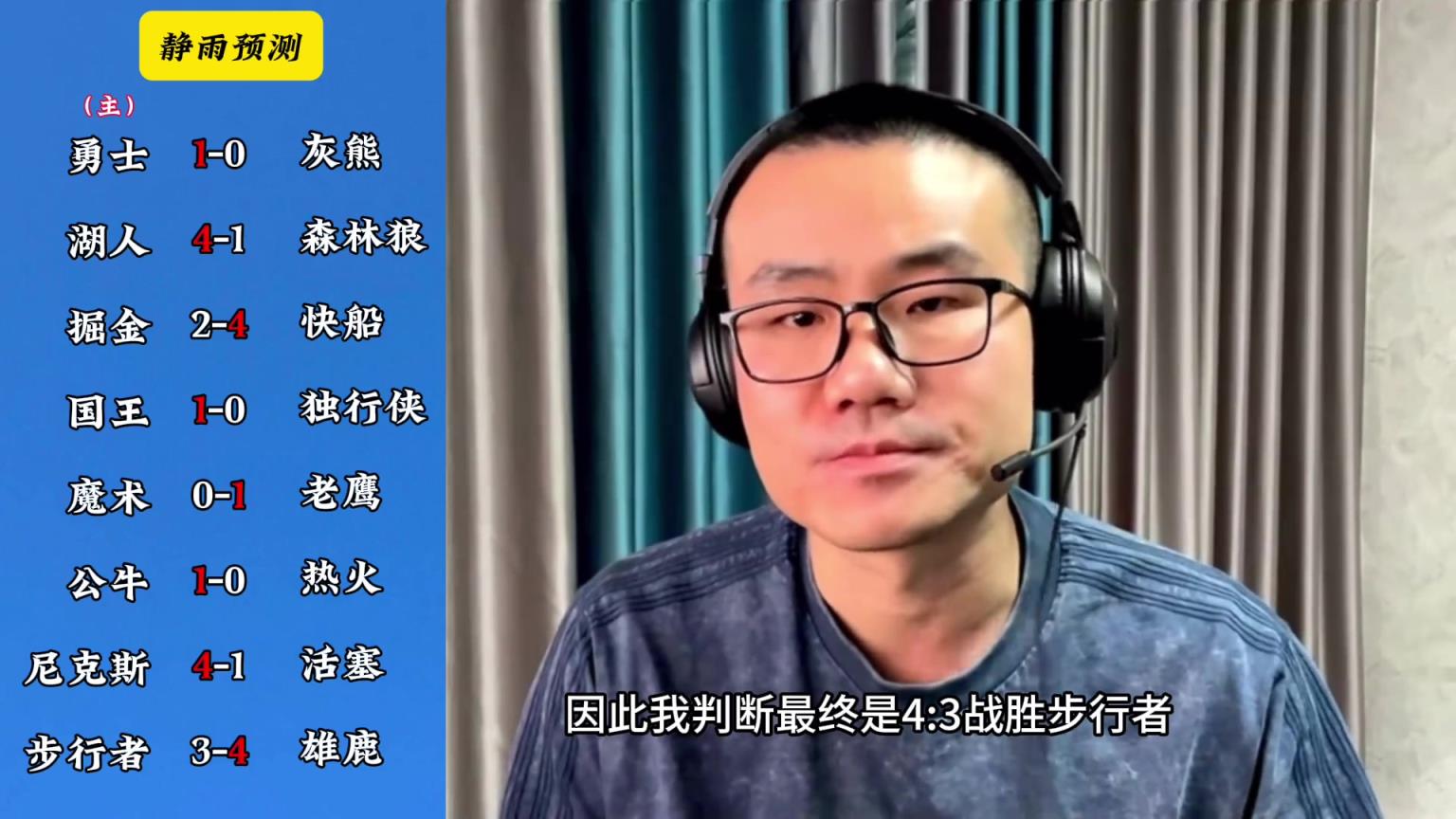 你同意嗎？靜雨對(duì)東西部季后賽球隊(duì)的預(yù)測(cè)：勇贏(yíng)熊 湖船尼鹿晉級(jí)